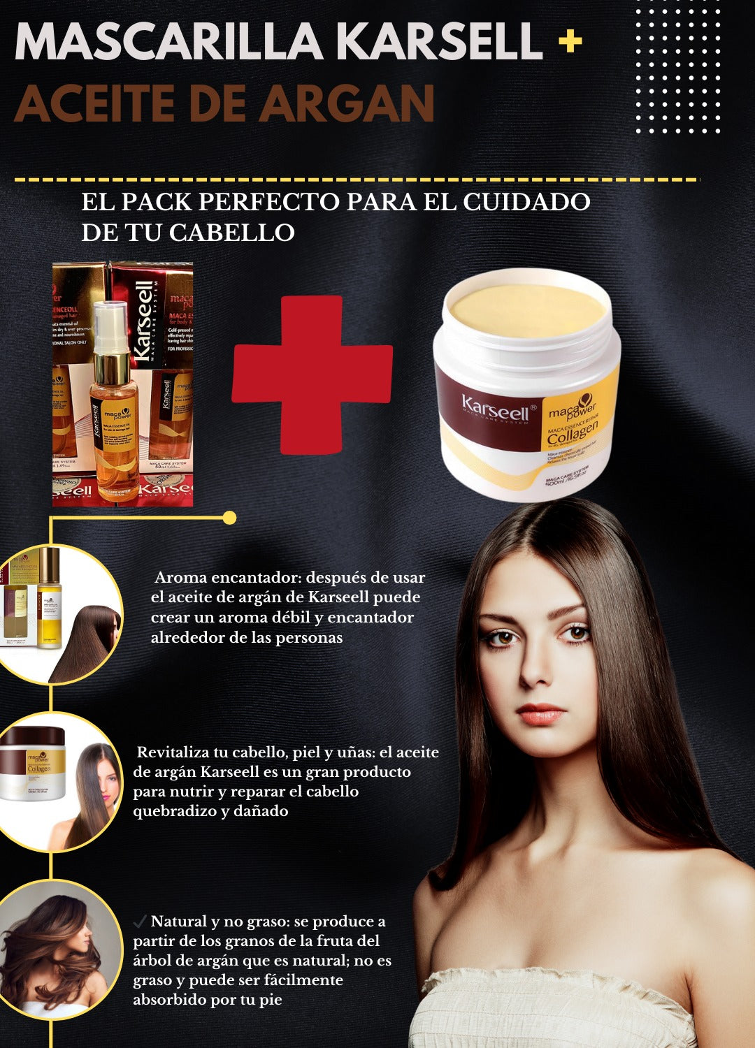 MASCARILLA & ACEITE DE ARGAN KARSEELL - TRATAMIENTO CAPILAR